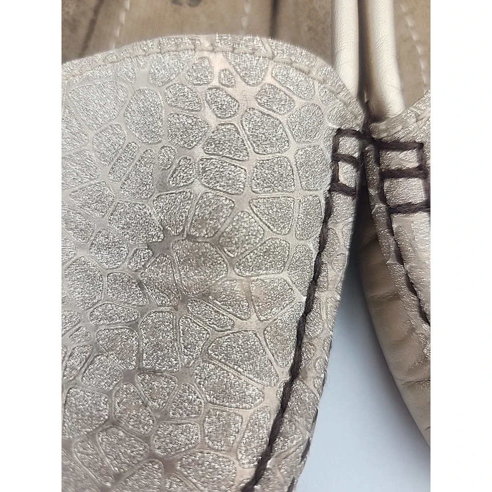 Stylo‎ Girls Slip On Loafers Shoes Gold Glitter Leopard Print Size 12 US EU 29
